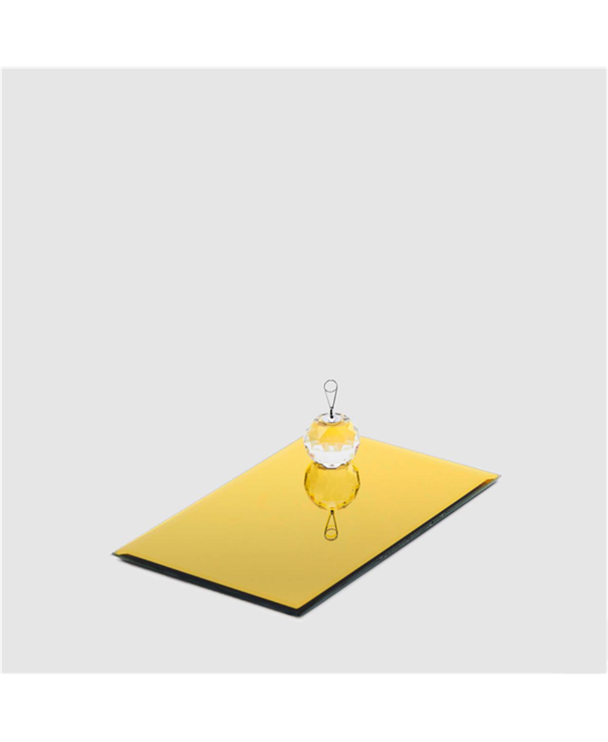 Base Candela Specchio Rettangolare 25x15.5cm Oro