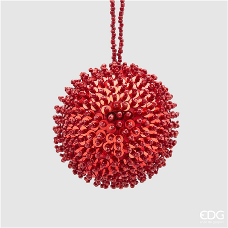 Sfera D10cm Perline Rosso