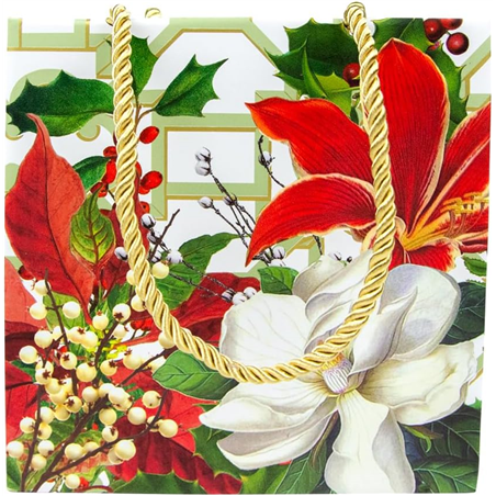 Busta Regalo Shopper 14.5x6.4x14.5cm Natale Christmas Garden