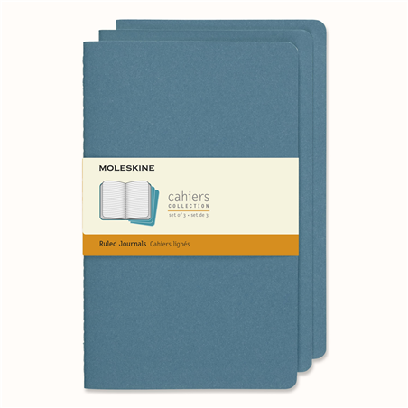 Cahier Large Righe 3pz Blu Vivace