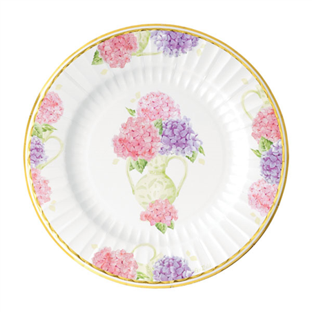 Piatto Carta 27cm 8pz  Ortensie
