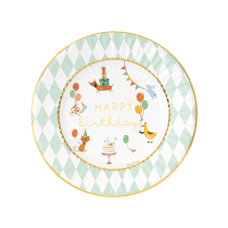 Piatto Carta 23cm 8pz  Happy Birthday Kids