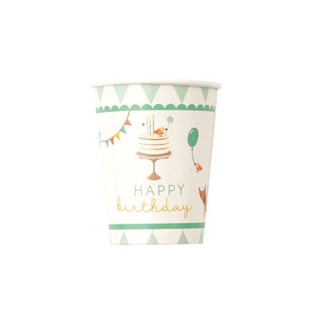 Bicchiere Carta 250cc 8pz  Happy Birthday Kids