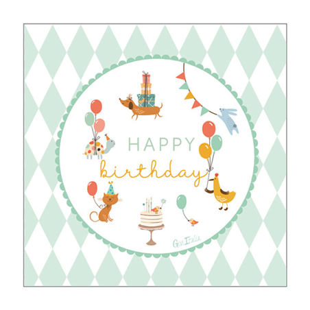 Tovagliolo 33x33 3 Veli 16pz  Happy Birthday Kids