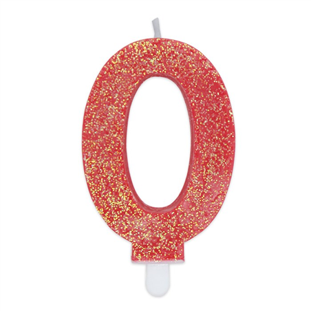 Candela Numero Sweety Glitter Rosso 0