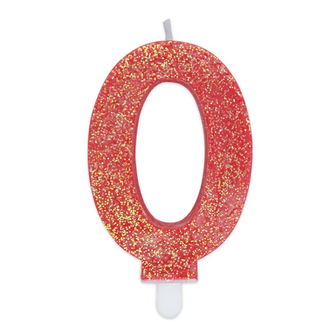 Candela Numero Sweety Glitter Rosso 0