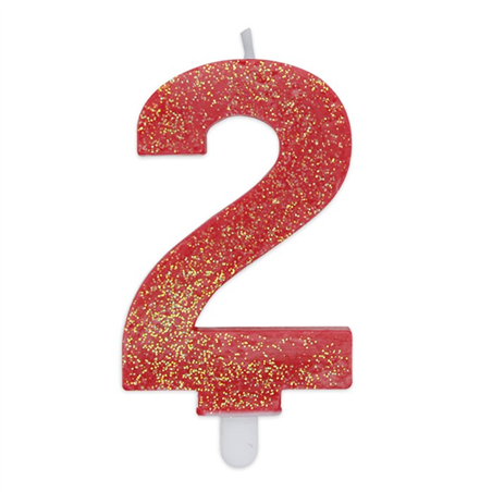 Candela Numero Sweety Glitter Rosso 2