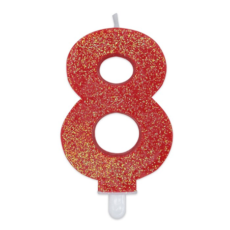 Candela Numero Sweety Glitter Rosso 8