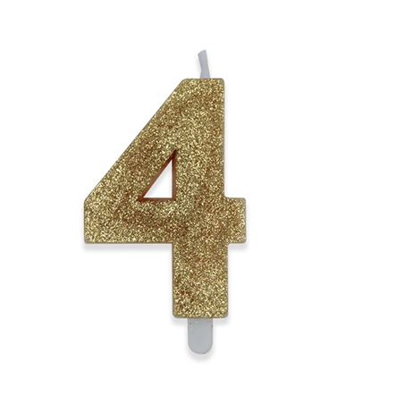 Candela Numero Sweety Glitter Oro 4