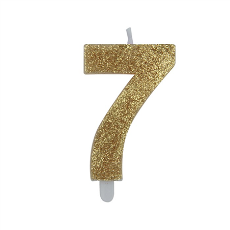 Candela Numero Sweety Glitter Oro 7