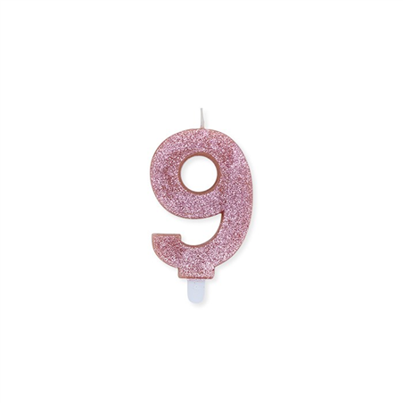 Candela Numero Sweety Glitter Rosa 9