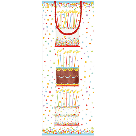 Busta Regalo Bottiglia 13x9x33cm  Birthday Cake