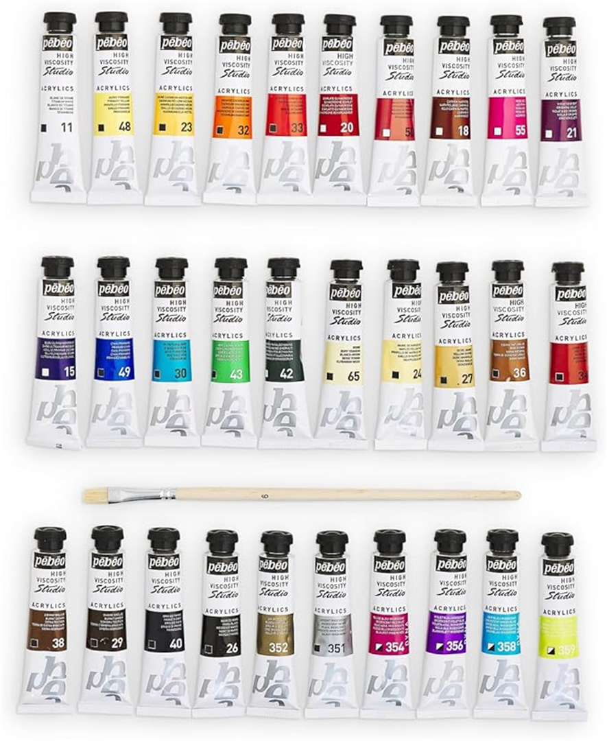 Scatola Acrylics Studio 30 Tubi 20 Ml Con Pennello — immagine 2