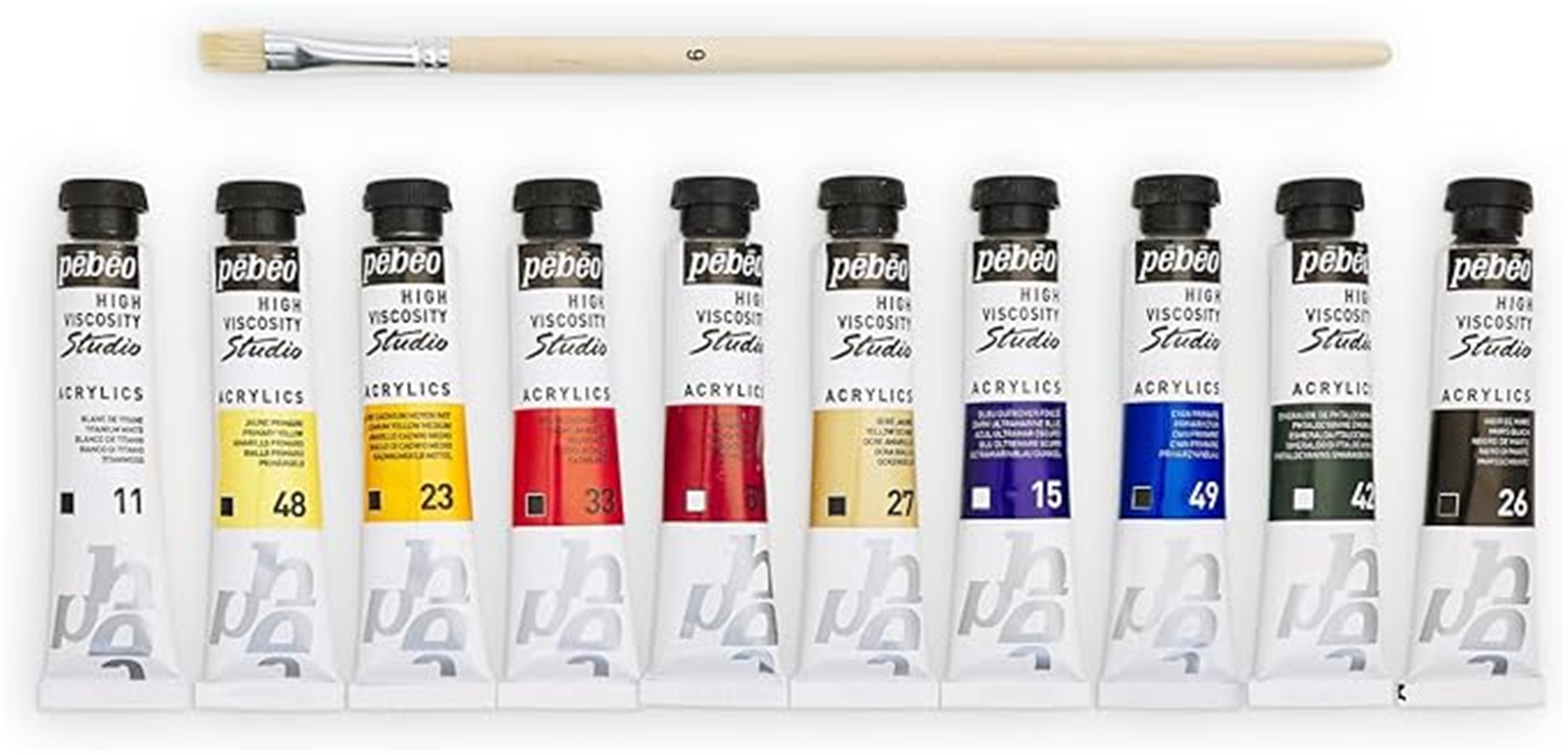Scatola Acrylics Studio 10 Tubi 20 Ml Con Pennello — immagine 2