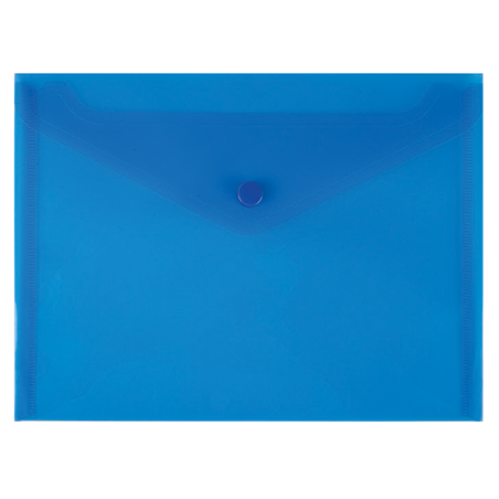 Busta Trasparente Con Bottone A6 Blu