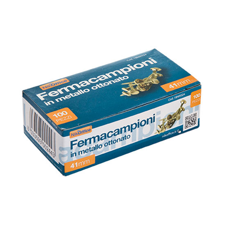 Scatola 100 Fermacampioni Dorati In Ottone N. 4 19mm