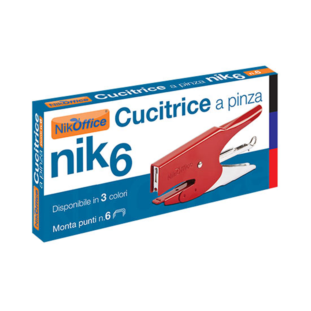 Cucitrice A Pinza Nik6 Punti 6/4 Nero - Rosso - Blu Assortiti — immagine 2