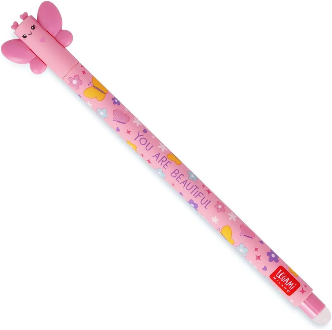 Penna Gel Cancellabile Farfalla Inchiostro Rosa