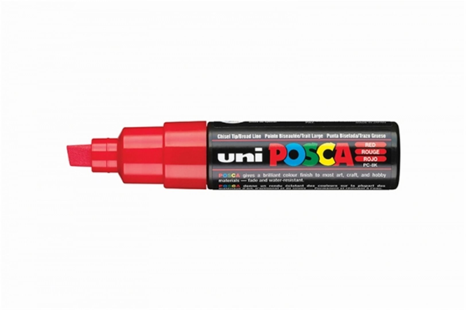 Pennarello Posca Punta Larga Scalpello Pc-8k Rosso — immagine 3