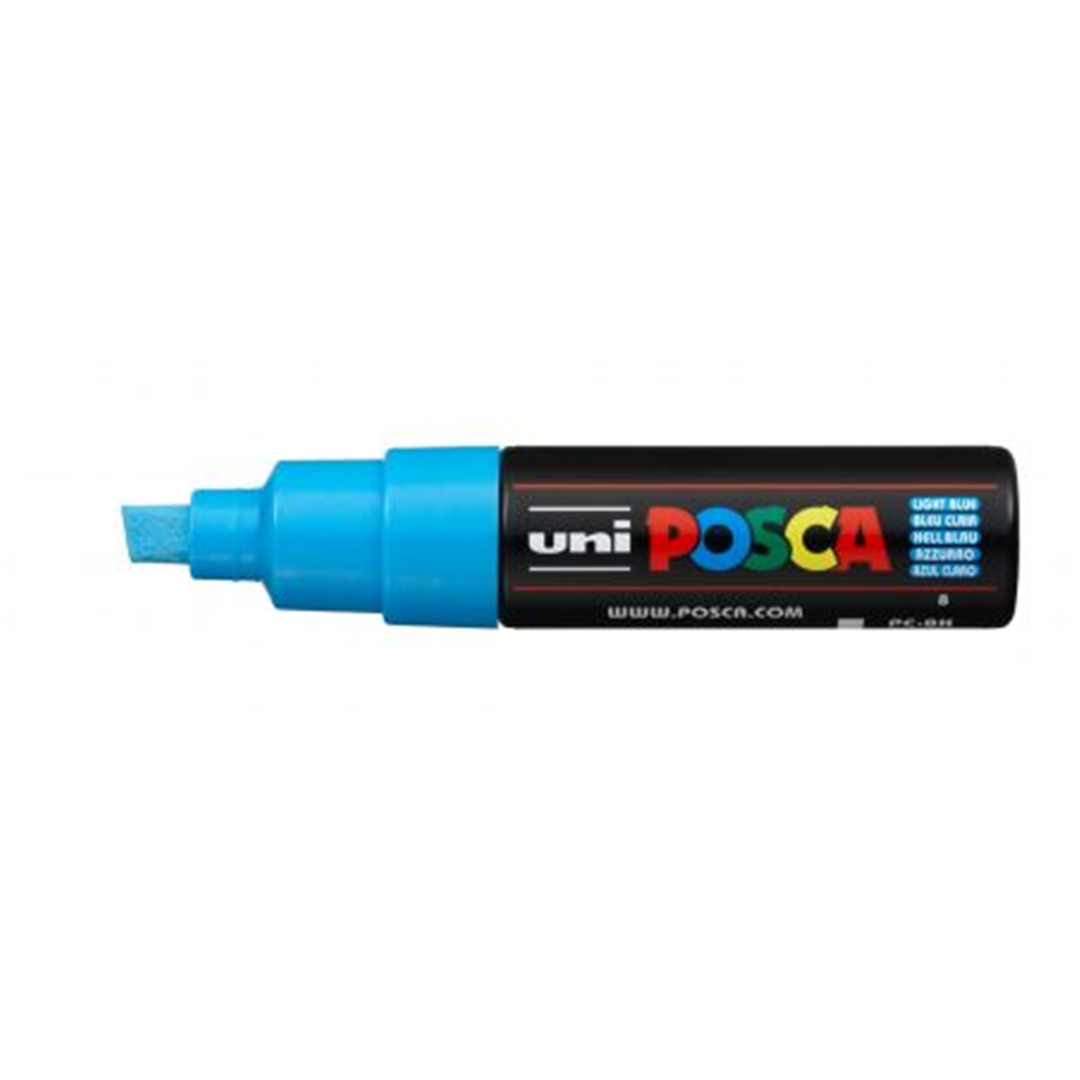 Pennarello Posca Punta Larga Scalpello Pc-8k Azzurro — immagine 3