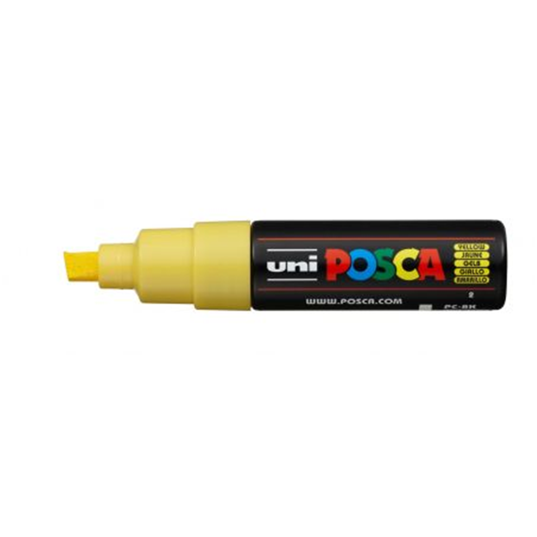 Pennarello Posca Punta Larga Scalpello Pc-8k Giallo — immagine 3