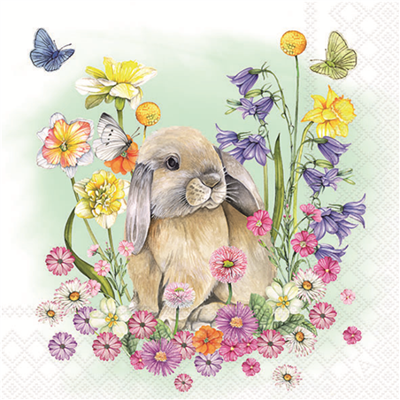 Tovagliolo 33x33 Fantasia Pasqua Pz.20 Little Rabbit