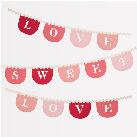 Festone Tessuto Amore San Valentino 3,7mt