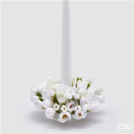 Corona Girocandela D13cm Crocus Mix Bianco