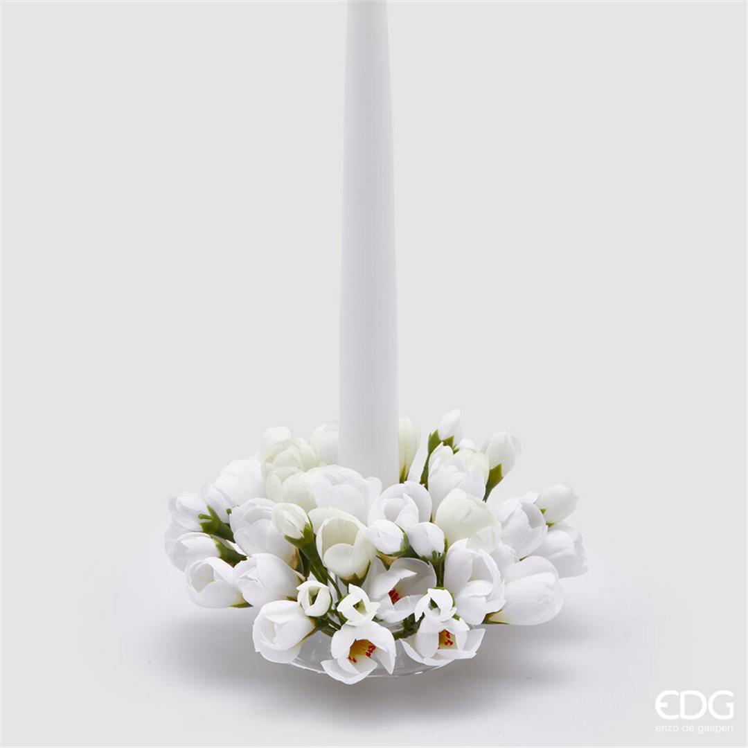 Corona Girocandela D13cm Crocus Mix Bianco