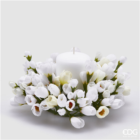 Corona Girocandela D21cm Crocus Mix Bianco