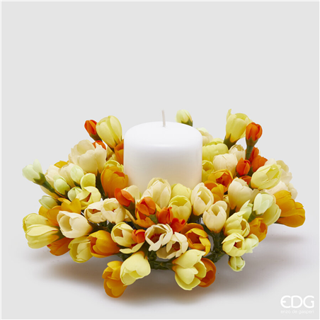 Corona Girocandela D21cm Crocus Mix Giallo