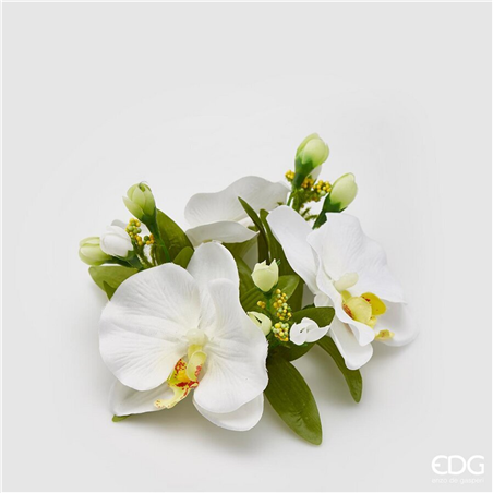 Corona Girocandela D12cm Orchidea Bianco
