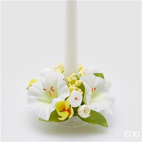 Corona Girocandela D16cm Petunia Mix Bianco