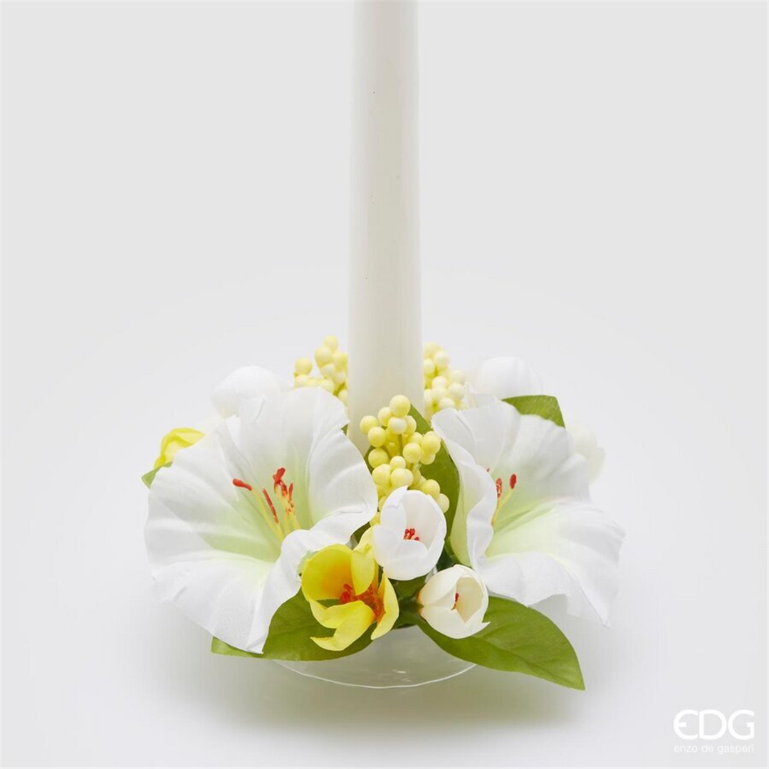 Corona Girocandela D16cm Petunia Mix Bianco
