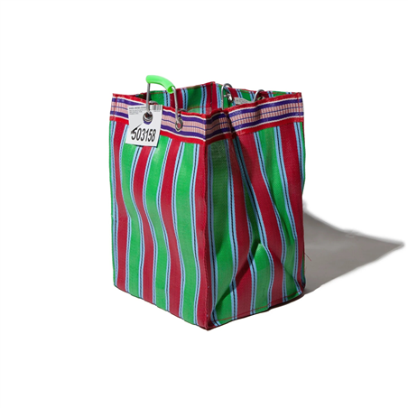 Borsa Shopper Plastica Reciclata 26x26x35cm Green&red
