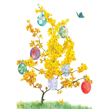 Biglietto Auguri  Pasqua Egg Tree Easter