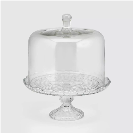 Alzata Vetro Deco Con Coperchio H33cm D27cm