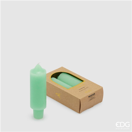 Candela A Stelo Solid H12,5cm 2pz Verde Chiaro