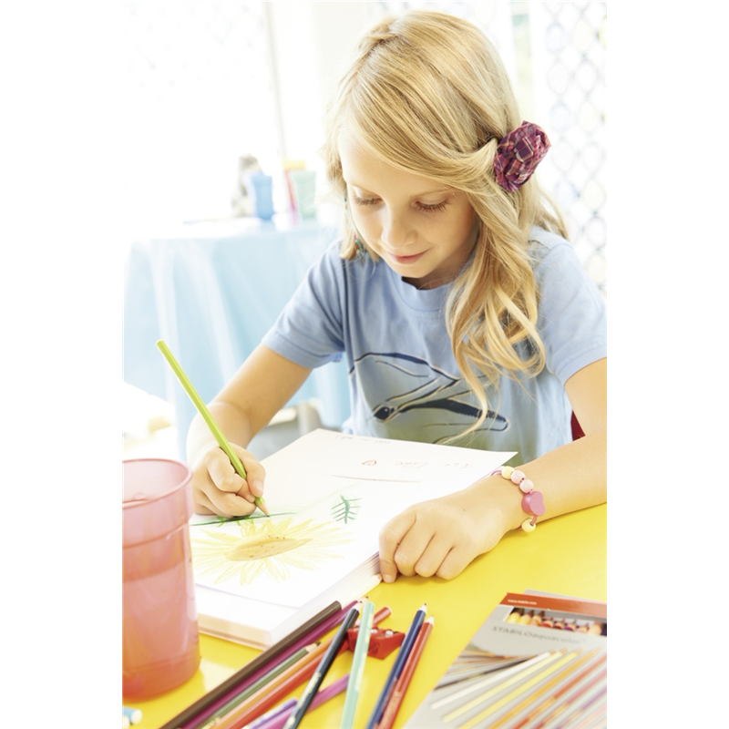 WATERCOLOR COLORED PENCIL - STABILOAQUACOLOR - METAL BOX OF 12 - ASSORTED COLORS