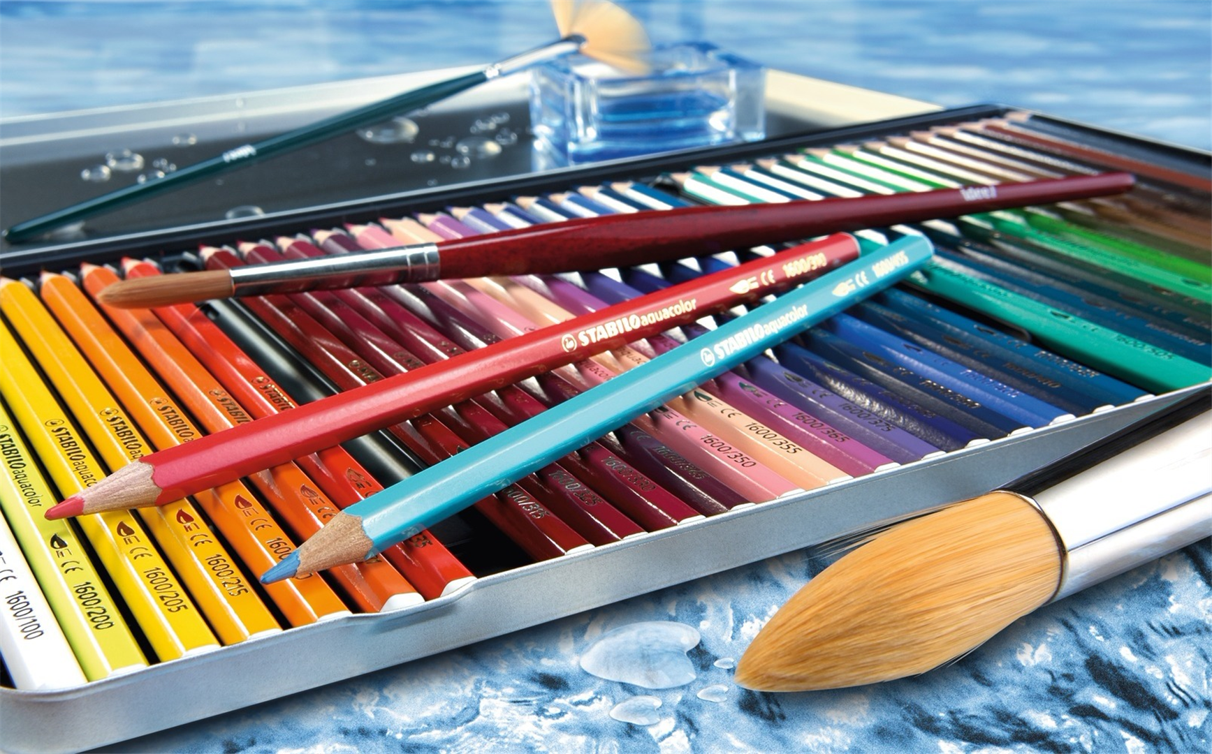 MATITA COLORATA ACQUARELLABILE - STABILOAQUACOLOR ARTY - SCATOLA IN METALLO DA 24 - COLORI ASSORTITI — immagine 4