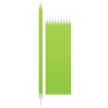 Candela Torta Magica C/sostegno 15.5cm 10pz Verde Lime
