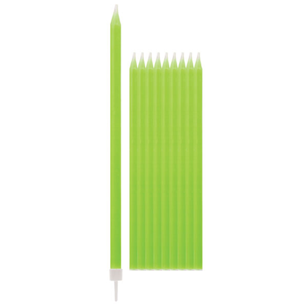 Candela Torta Magica C/sostegno 15.5cm 10pz Verde Lime