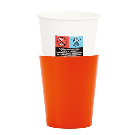 Bicchiere Carta 250cc 8pz  Arancio
