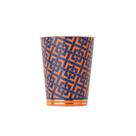 Bicchiere Carta 250cc 8pz  Blue&orange