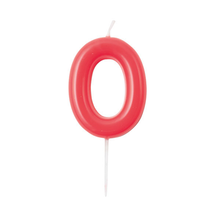 Candelina Torta Numero Glossy 10,5cm 0 Lampone