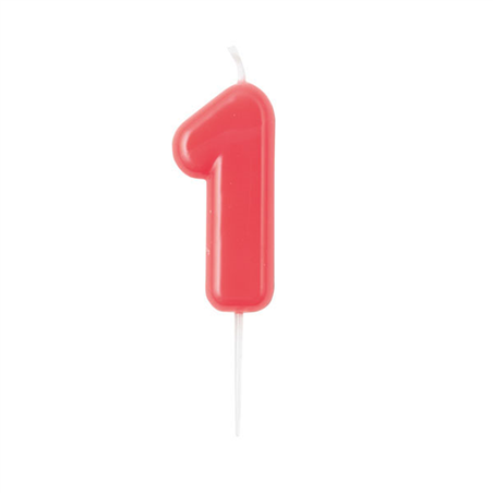 Candelina Torta Numero Glossy 10,5cm 1 Lampone