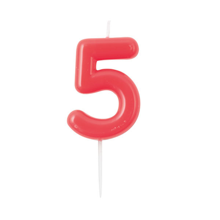 Candelina Torta Numero Glossy 10,5cm 5 Lampone