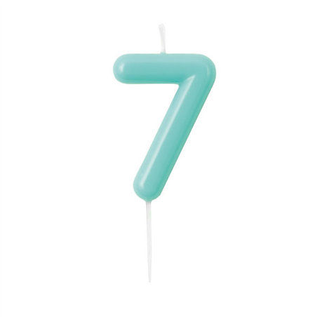 Candelina Torta Numero Glossy 10,5cm 7 Acquamarina