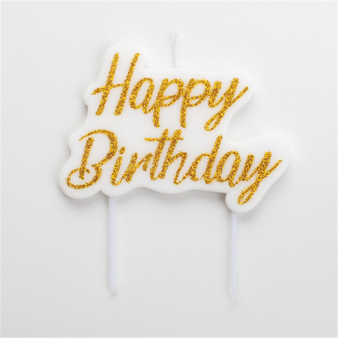 Candelina Happy Birthday Bio Glitter Bianco O