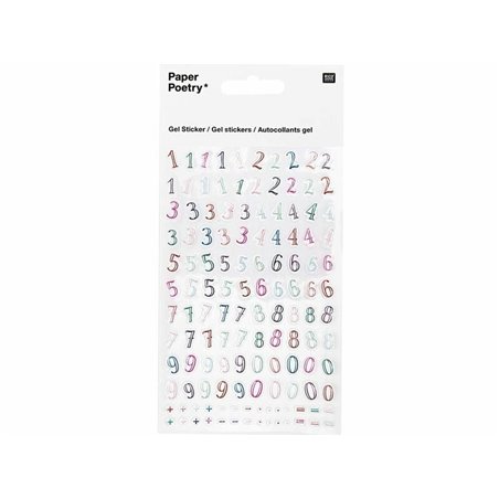 Stickers Gel Numery Multi